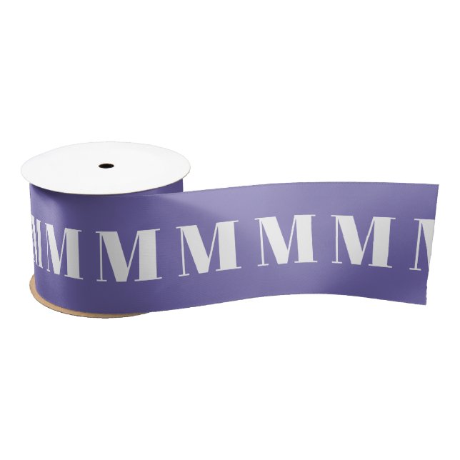 Monogrammed lilac Periwinkle custom initial number Satin Ribbon (Spool)