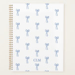 Monogrammed Little Bow Blue Planner<br><div class="desc">Keep it together with this clean and classic planner. This preppy pattern features hand drawn blue bows and your own monogram.</div>