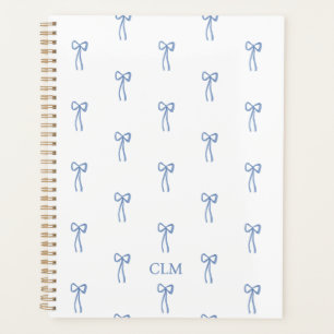Monogrammed Little Bow Blue Planner