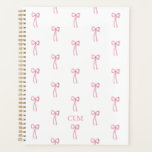 Monogrammed Little Bow Pink Planner<br><div class="desc">Keep it together with this clean and classic planner. This preppy pattern features hand drawn pink bows and your own monogram.</div>