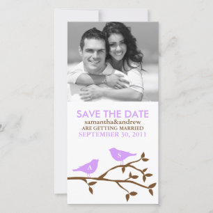 Monogrammed Love Birds Save the Date