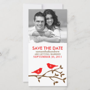 Monogrammed Love Birds Save the Date