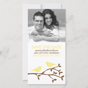 Monogrammed Love Birds Save the Date Photocards