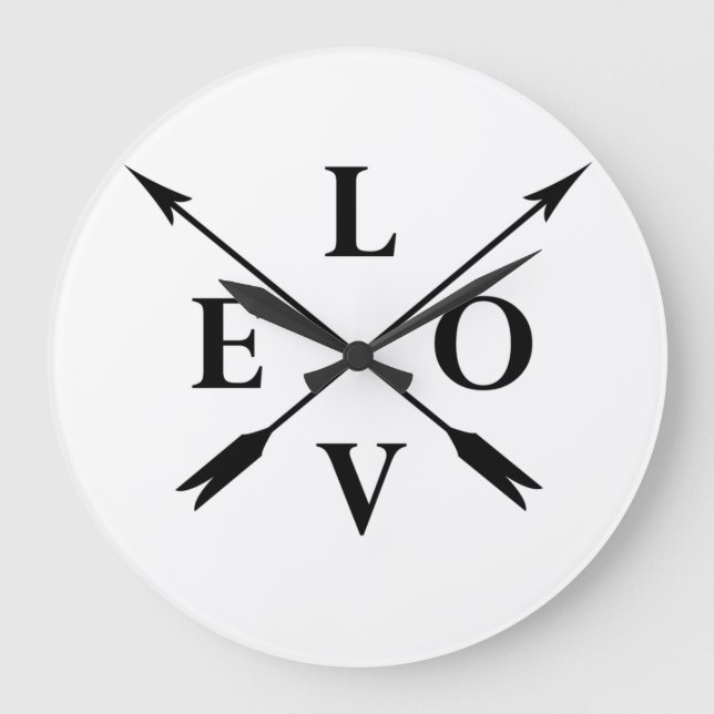 monogrammed love large clock (Front)
