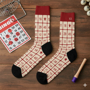 Monogrammed lucky game sock - Bingo
