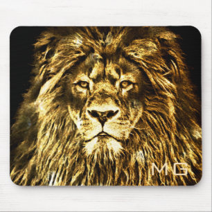 Monogrammed Majestic Gold Lion Mouse Mat