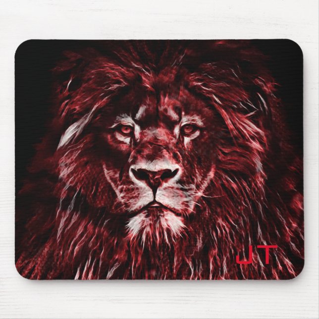 Monogrammed Majestic Red Lion Mouse Mat (Front)