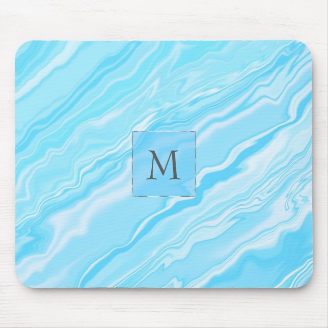 Monogrammed Marble Mouse Mat (Front)