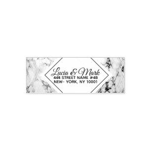 Monogrammed Marble Stone And Frame Self-inking Stamp