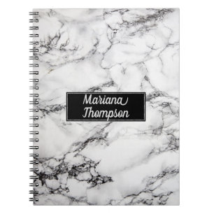 Monogrammed Marble Texture Notebook