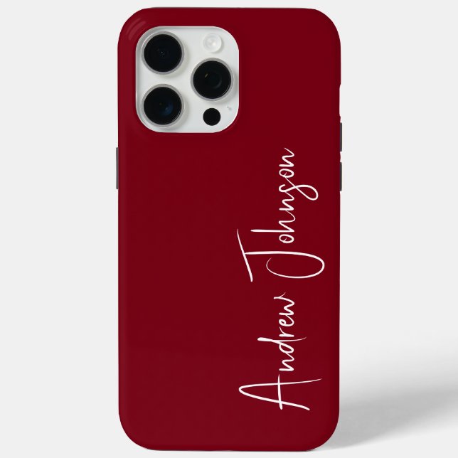 Monogrammed Maroon  Case-Mate iPhone Case (Back)