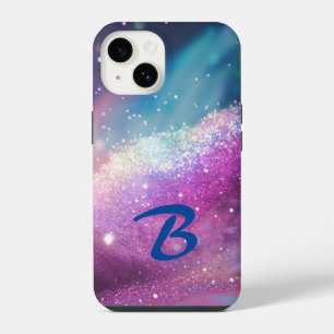 Monogrammed Milky Way Holographic Glitter iPhone 14 Case