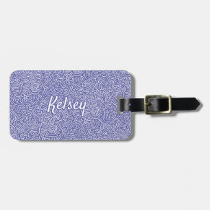 Monogrammed Minimal Line Art Colourful Purple Lugg Luggage Tag
