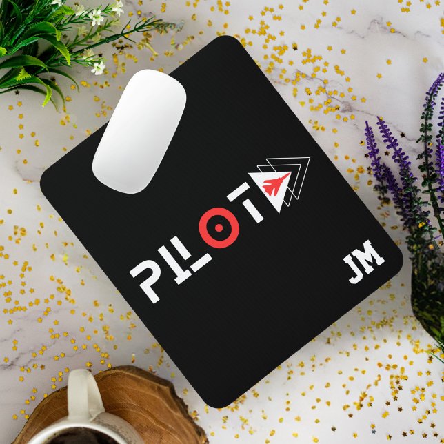 Monogrammed, Minimalist,Custom,Aeroplane,Pilot Mouse Mat (Creator Uploaded)