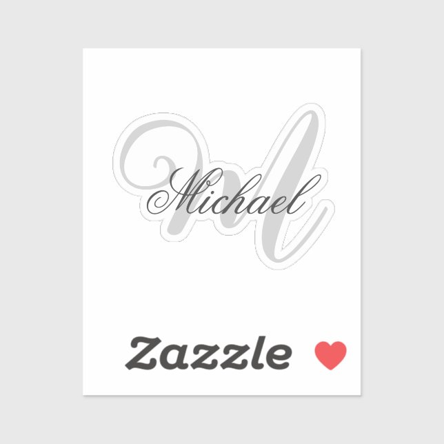 Monogrammed Minimalist Plain Modern (Sheet)