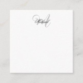 Monogrammed Minimalist Plain Modern Enclosure Card