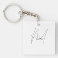 Monogrammed Minimalist Plain Modern Name