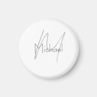 Monogrammed Minimalist Plain Modern Name