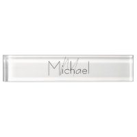 Monogrammed Minimalist Plain Modern Name