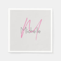 Monogrammed Minimalist Plain Modern Name
