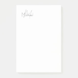Monogrammed Minimalist Plain Modern Name Post-it Notes