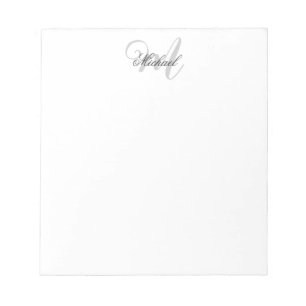 Monogrammed Minimalist Plain Modern Notepad