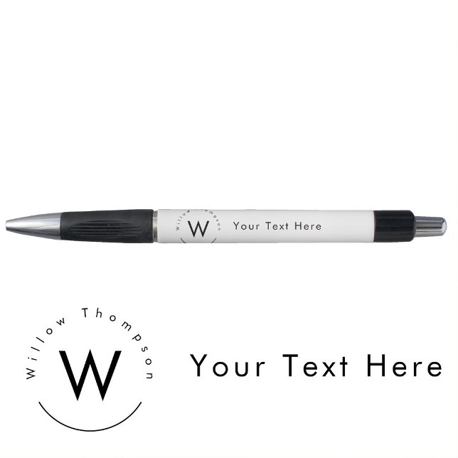 Monogrammed Minimalistic Modern White (Monogrammed Minimalistic Modern White Pen)