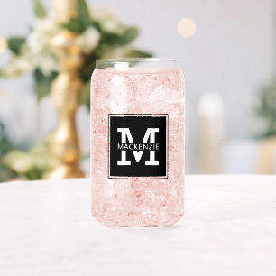 Monogrammed Modern and Minimalist Personalised Can Glass