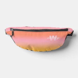 Monogrammed Modern Chic Pastel Ombre Bum Bags
