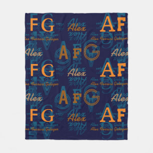 Monogrammed Modern Collage of Initials & Names Fleece Blanket
