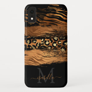 Monogrammed Modern Copper Script iPhone XR Case