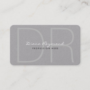monogrammed, modern, elegant grey pro premium business card