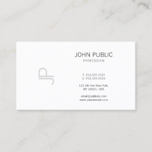 Monogrammed Modern Elegant Professional Plain Business Card