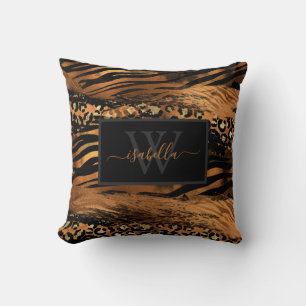 Monogrammed Modern Glitter Script Cushion