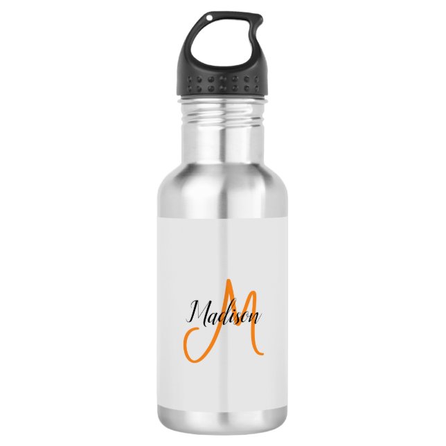 Monogrammed Modern Handwriting Name Initial 710 Ml Water Bottle (Front)