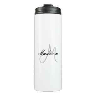 Monogrammed Modern Handwriting Name Initial Thermal Tumbler