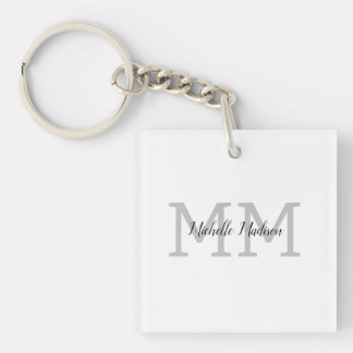 Monogrammed Modern Handwriting Name Initials Key Ring