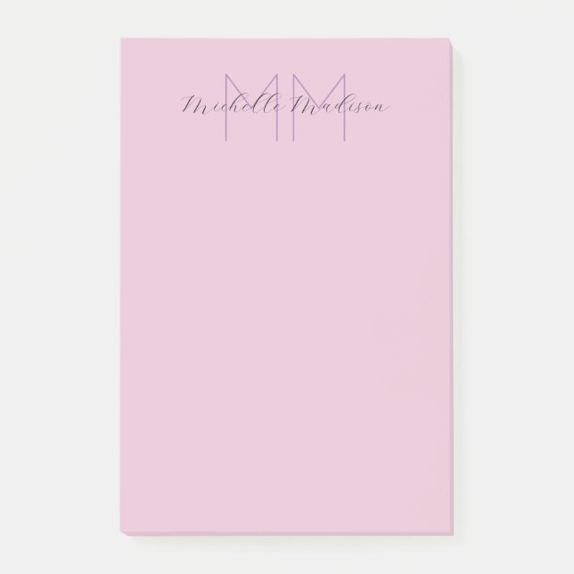 Monogrammed Modern Handwriting Name Initials Post-it Notes (Front)