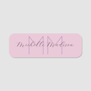 Monogrammed Modern Handwriting Name Initials Tag