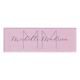 Monogrammed Modern Handwriting Name Initials Tag