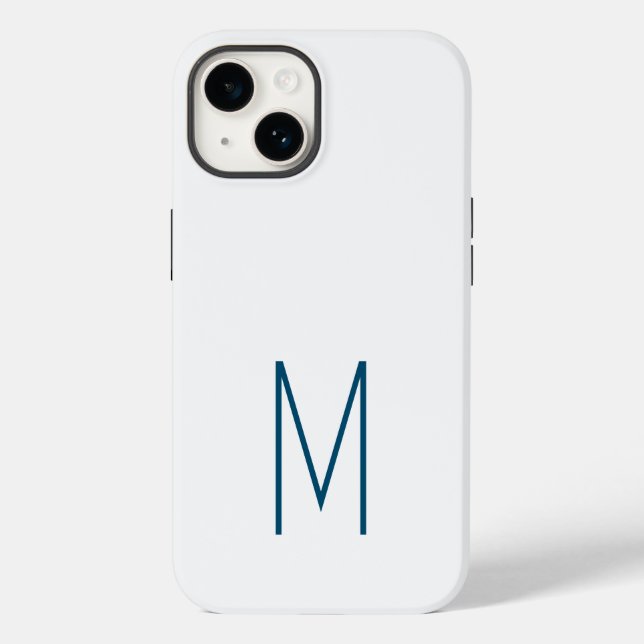 Monogrammed Modern Plain Initial Case-Mate iPhone Case (Back)