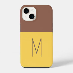 Monogrammed Modern Plain Initial iPhone 14 Case