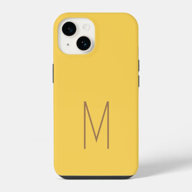 Monogrammed Modern Plain Initial iPhone Case (Back)