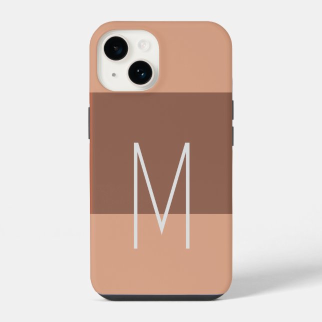 Monogrammed Modern Plain Initial iPhone Case (Back)