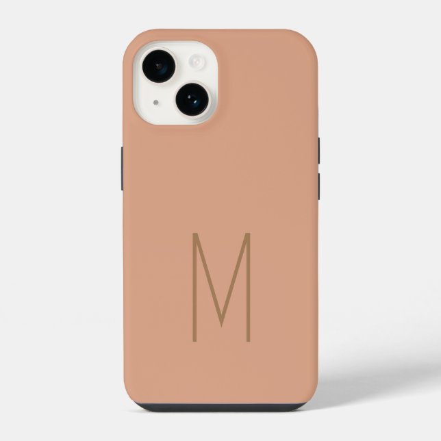 Monogrammed Modern Plain Initial iPhone Case (Back)