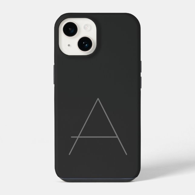 Monogrammed Modern Plain Initial iPhone Case (Back)