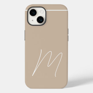 Monogrammed Modern Plain Initial Script Case-Mate iPhone 14 Case