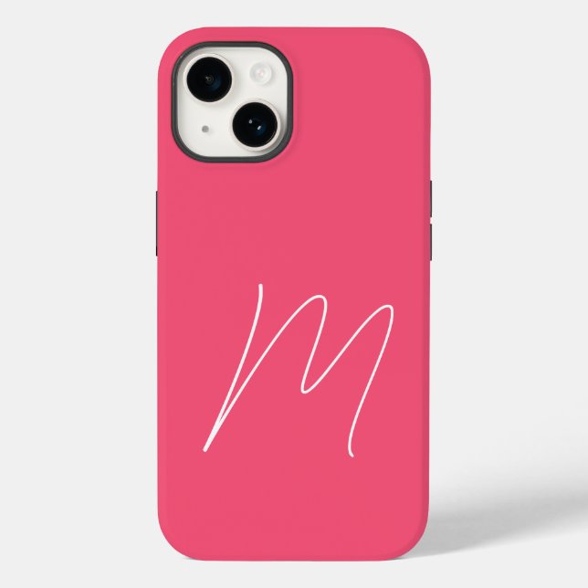 Monogrammed Modern Plain Initial Script Feminine Case-Mate iPhone Case (Back)