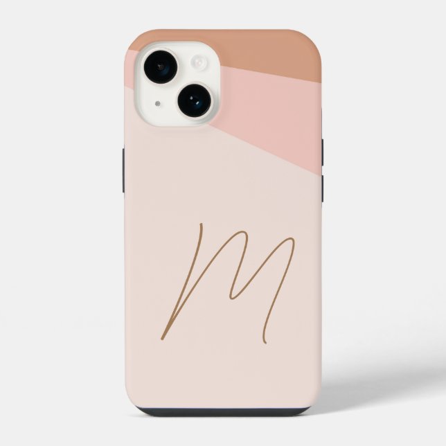 Monogrammed Modern Plain Initial Script iPhone Case (Back)