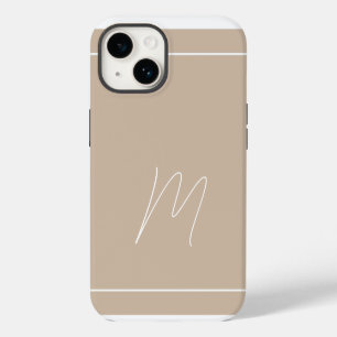 Monogrammed Modern Plain Initial Script iPhone 14 Case